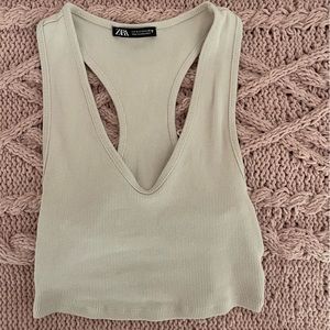 zara cream tank top